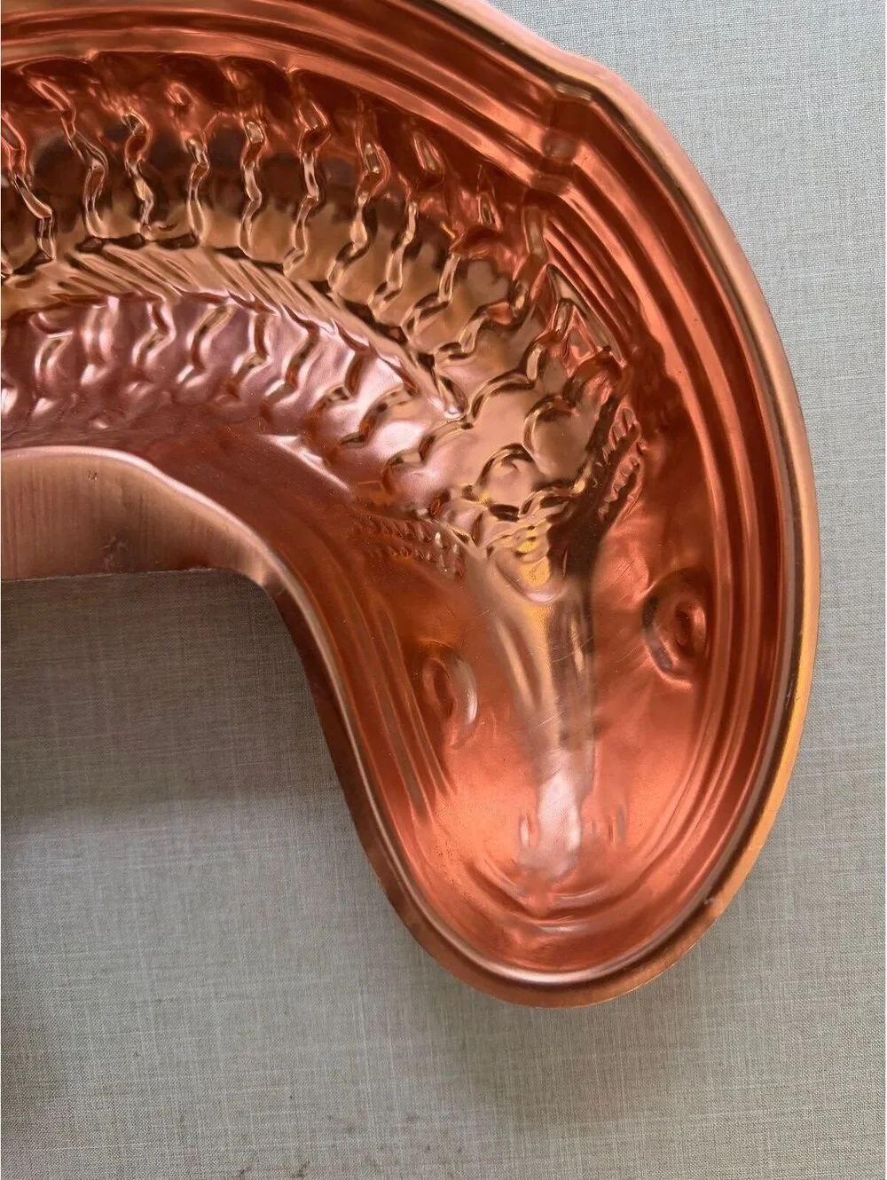 Vintage Copper Fish Gelatin Cake Mold Wall Hanging Decor 5.5 Cup